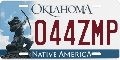 OK license plate 044ZMP