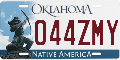 OK license plate 044ZMY