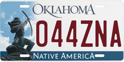 OK license plate 044ZNA