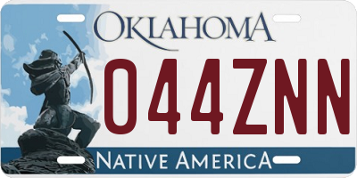 OK license plate 044ZNN