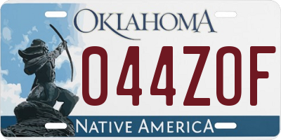 OK license plate 044ZOF