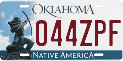 OK license plate 044ZPF