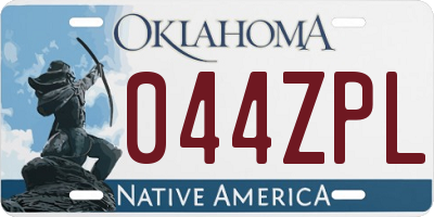 OK license plate 044ZPL