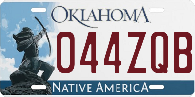 OK license plate 044ZQB