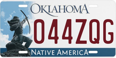 OK license plate 044ZQG