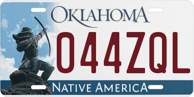 OK license plate 044ZQL