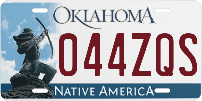OK license plate 044ZQS