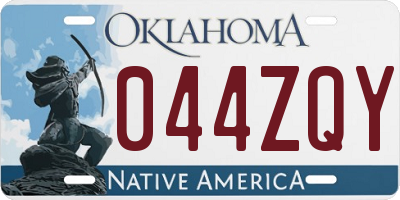 OK license plate 044ZQY