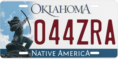 OK license plate 044ZRA