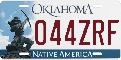 OK license plate 044ZRF