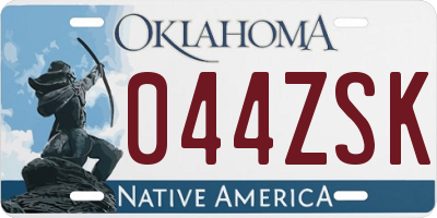 OK license plate 044ZSK