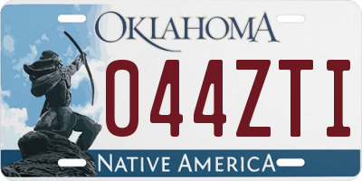OK license plate 044ZTI