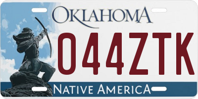 OK license plate 044ZTK