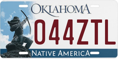 OK license plate 044ZTL