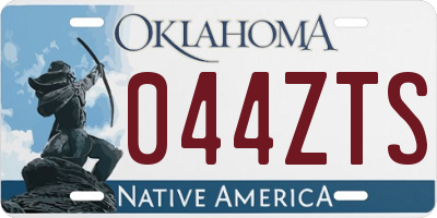 OK license plate 044ZTS