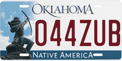 OK license plate 044ZUB