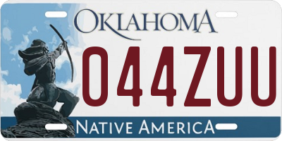 OK license plate 044ZUU