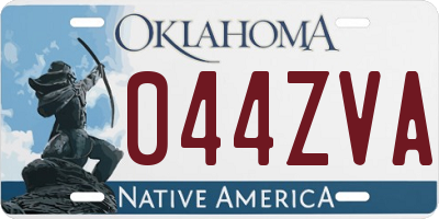 OK license plate 044ZVA