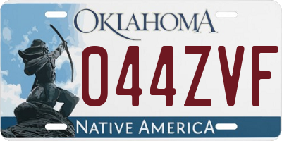 OK license plate 044ZVF