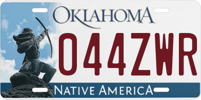 OK license plate 044ZWR