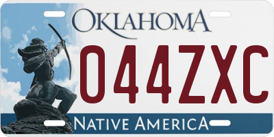 OK license plate 044ZXC
