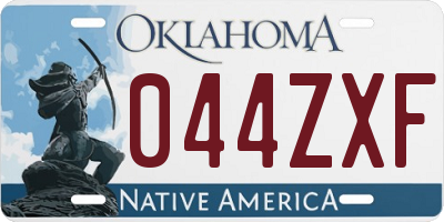 OK license plate 044ZXF