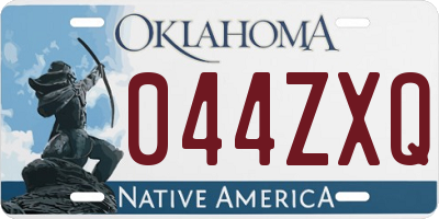 OK license plate 044ZXQ