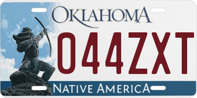 OK license plate 044ZXT
