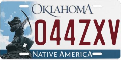 OK license plate 044ZXV