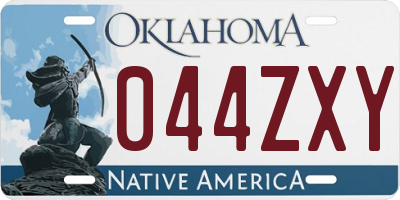 OK license plate 044ZXY