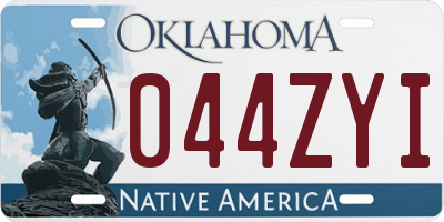 OK license plate 044ZYI