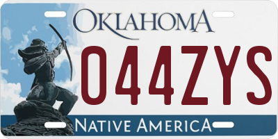 OK license plate 044ZYS