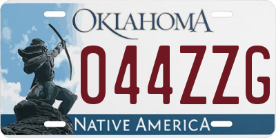 OK license plate 044ZZG