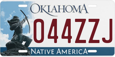 OK license plate 044ZZJ