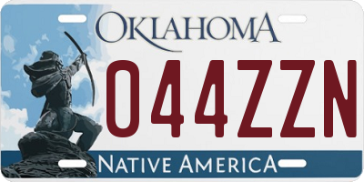 OK license plate 044ZZN