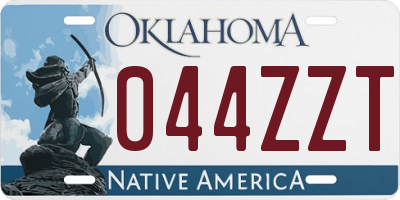 OK license plate 044ZZT