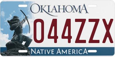 OK license plate 044ZZX