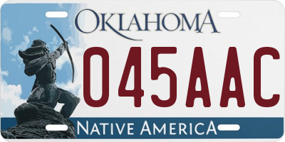 OK license plate 045AAC