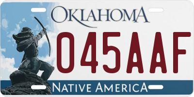 OK license plate 045AAF