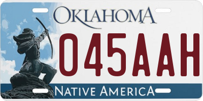 OK license plate 045AAH