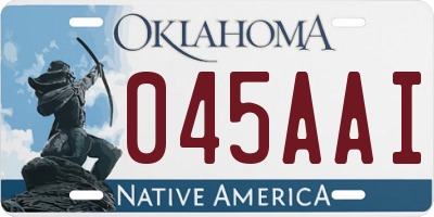 OK license plate 045AAI