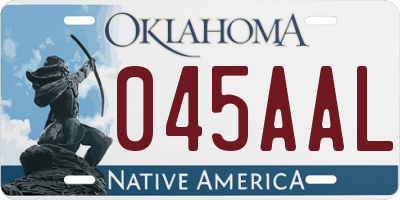 OK license plate 045AAL