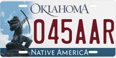 OK license plate 045AAR