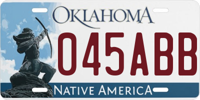 OK license plate 045ABB