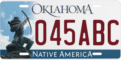 OK license plate 045ABC