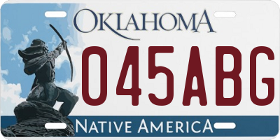 OK license plate 045ABG