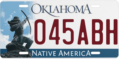 OK license plate 045ABH