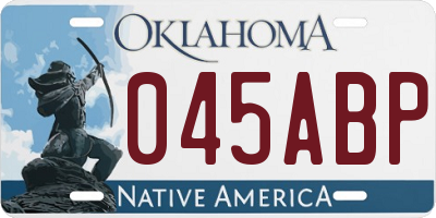 OK license plate 045ABP