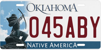 OK license plate 045ABY