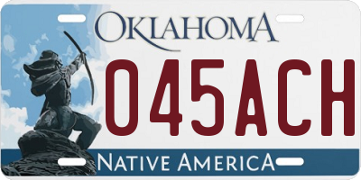 OK license plate 045ACH